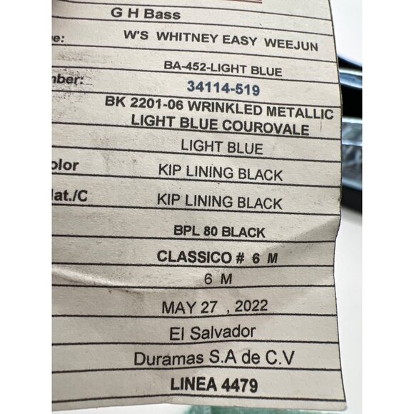 G.H. Bass Weejuns Originals Women's Wrinkled Metallic Blue Penny Loafers Size 6M - Picture 11 of 12